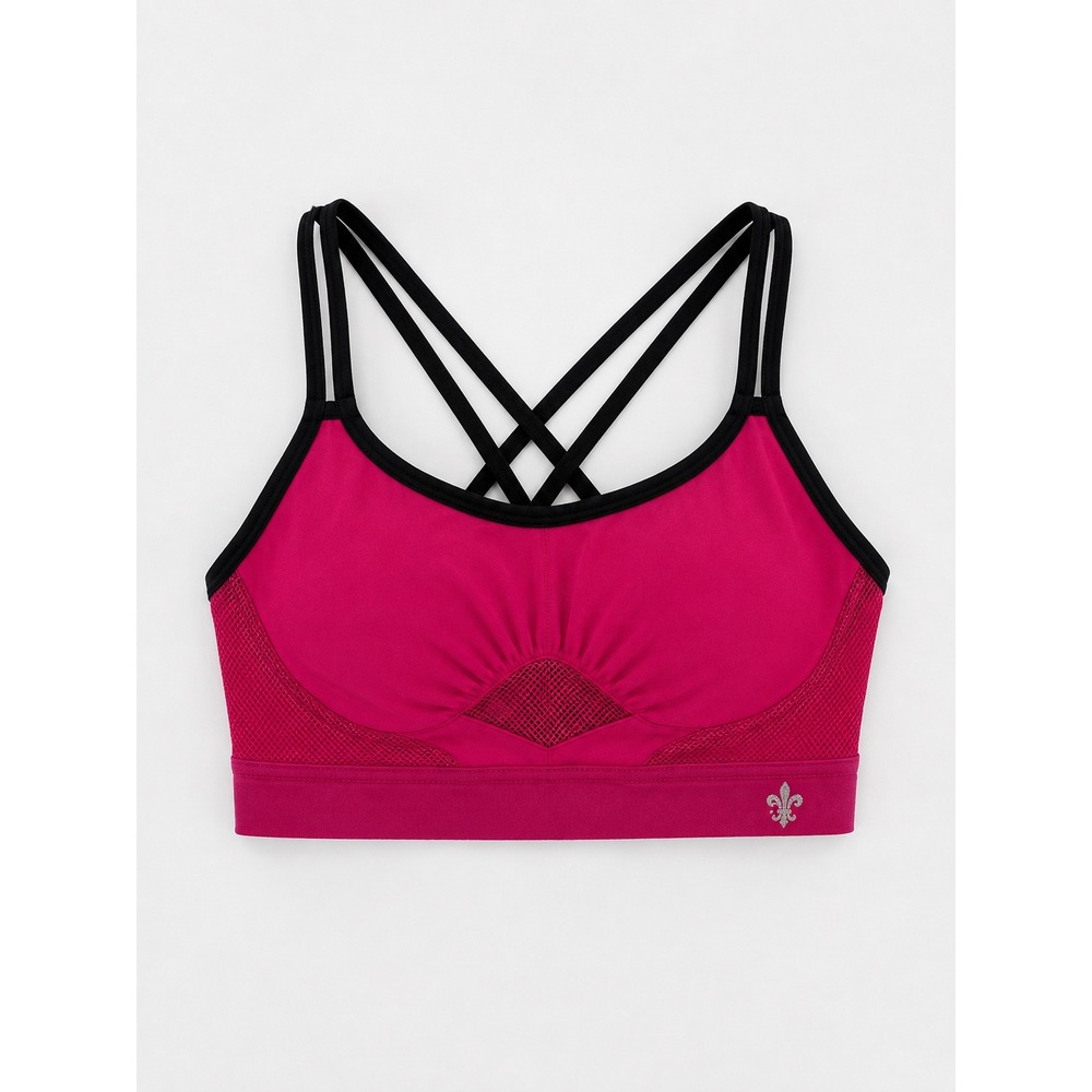 Lily of France Pink Strappy Criss Cross Back Sports Bra Size Small 2151901-S